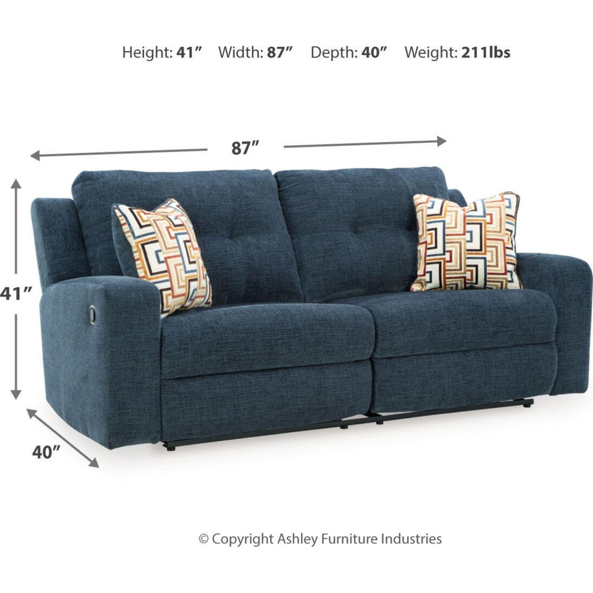 Danum Reclining Sofa - Ink | Sim's Fiurniture & Bedding
